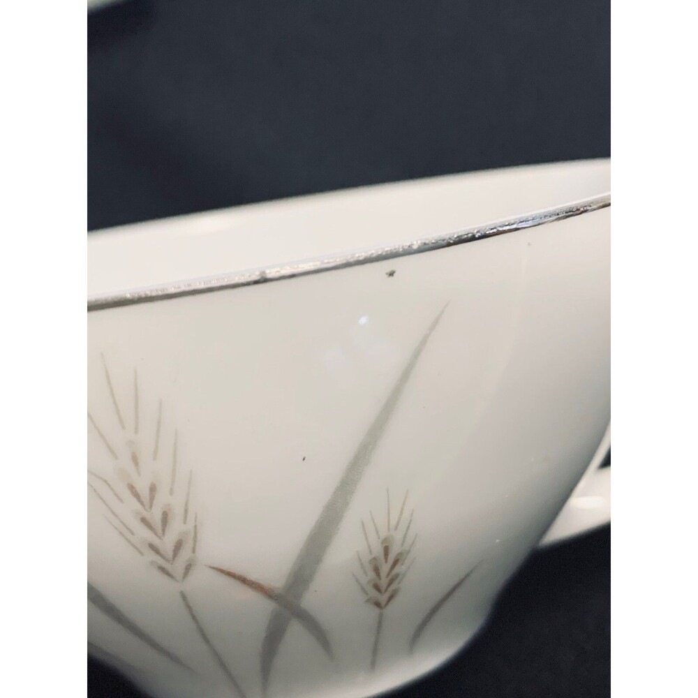 Vtg Platinum Wheat Fine China of Japan Tea Cup and Saucer Set/5 Max Schonfeld - Picture 13 of 16
